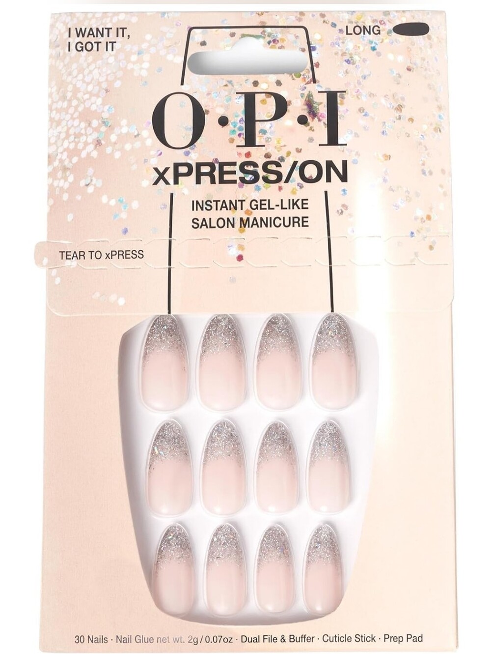 OPI xPRESS/ON Press On Nails | I Want It I Got It | Long NWT